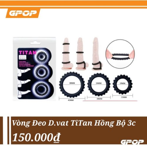 Vòng Đeo Dương Vật Titan Bộ 3c Hồng