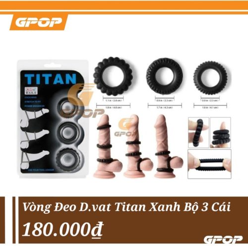 Vòng Đeo Dương Vật Titan Bộ 3c Xanh